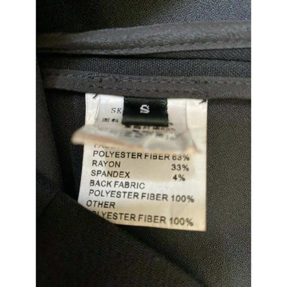 E Fi Mini Dress Black Sleeveless Laser Cut Crew Neck Shift Back Zip S - Picture 7 of 7